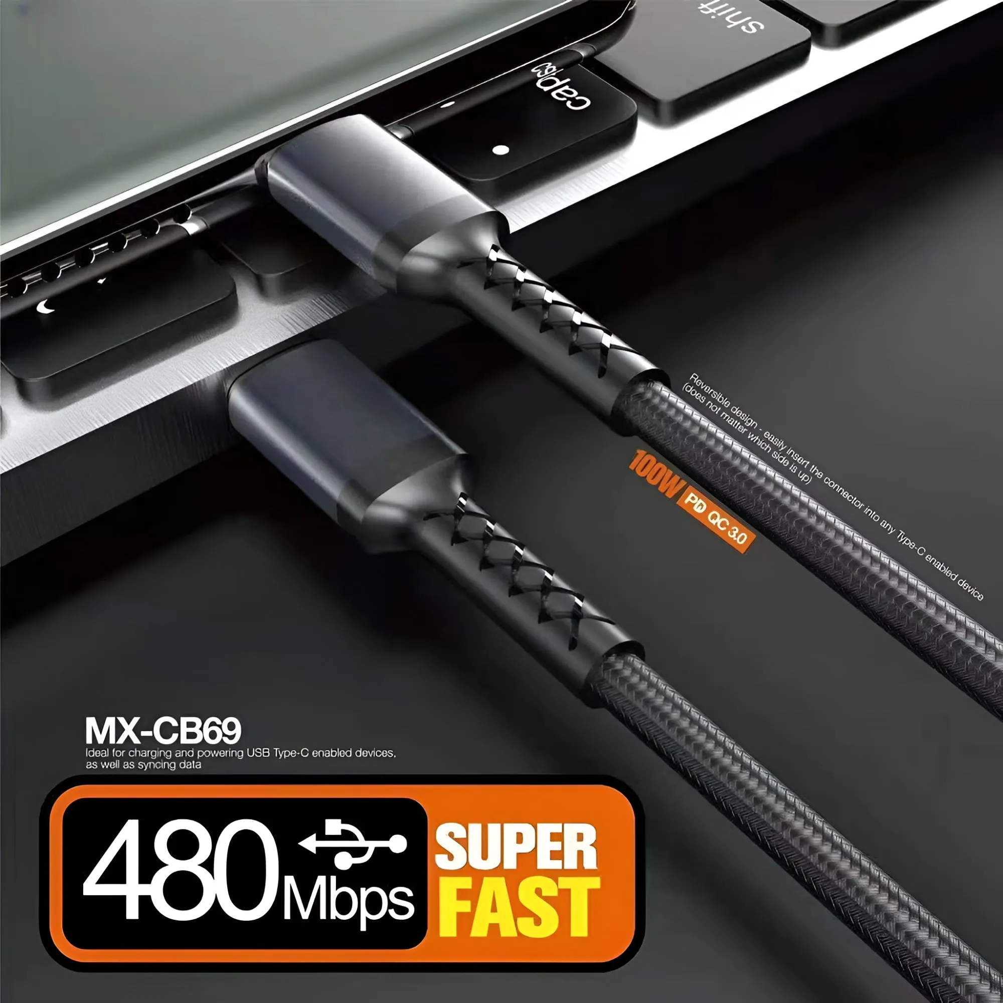 100W Type C To Type C Charging And Data Cable