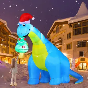10FT Christmas Inflatable Dinosaur Eat Christmas Tree Shake Dinosaur