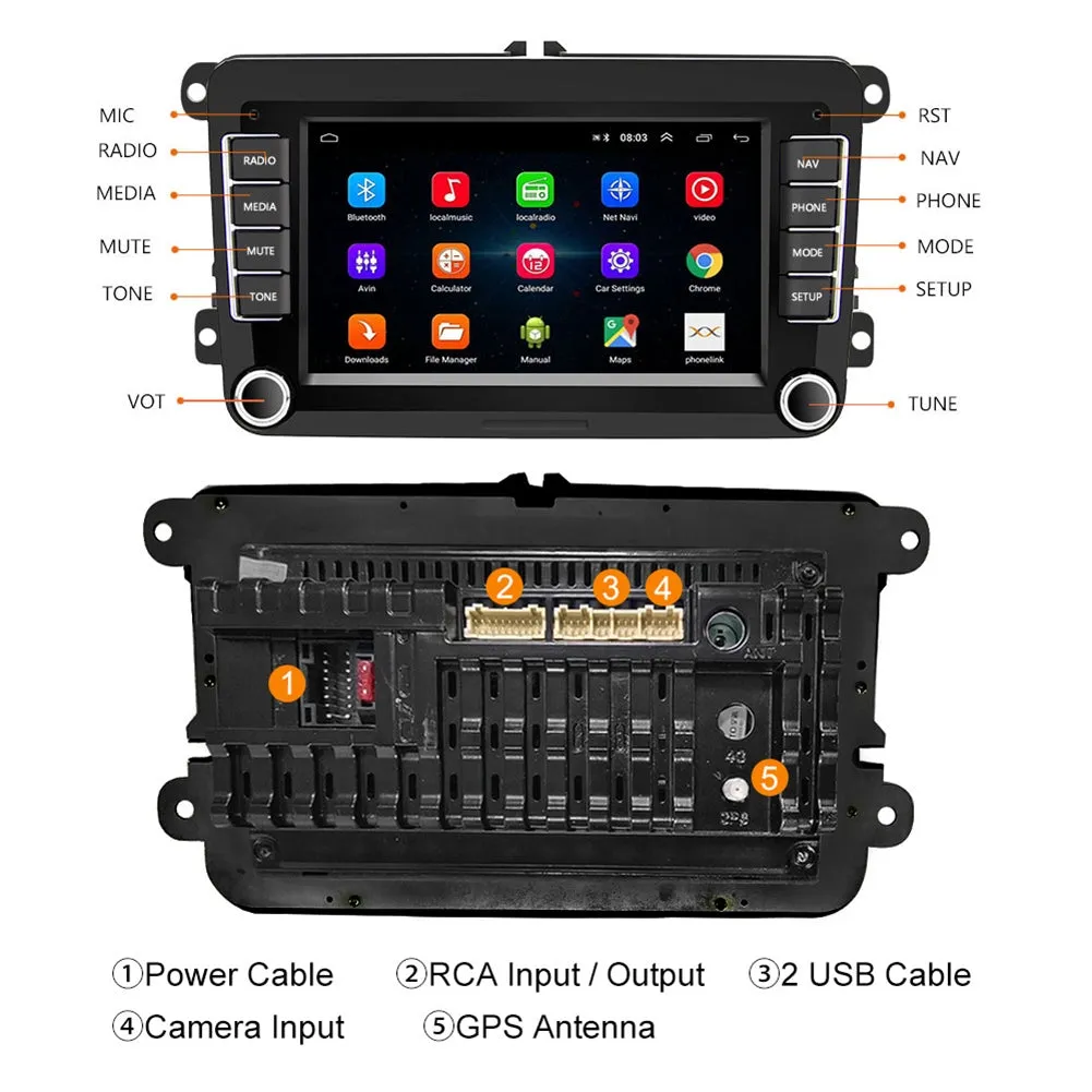 2-din 7-inch Android Car Navigation Central Control Large-screen