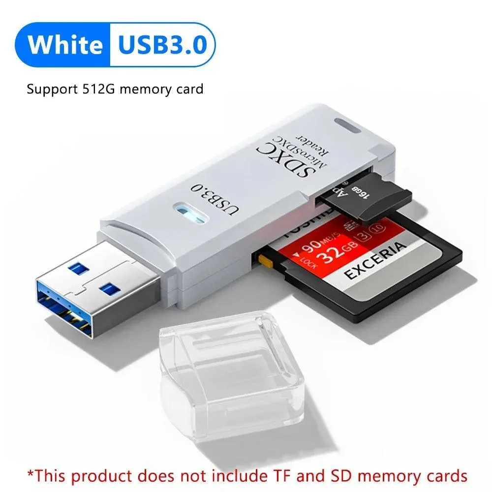 2 in 1 USB Card Reader: High Speed Multi-card Adapter for Laptop