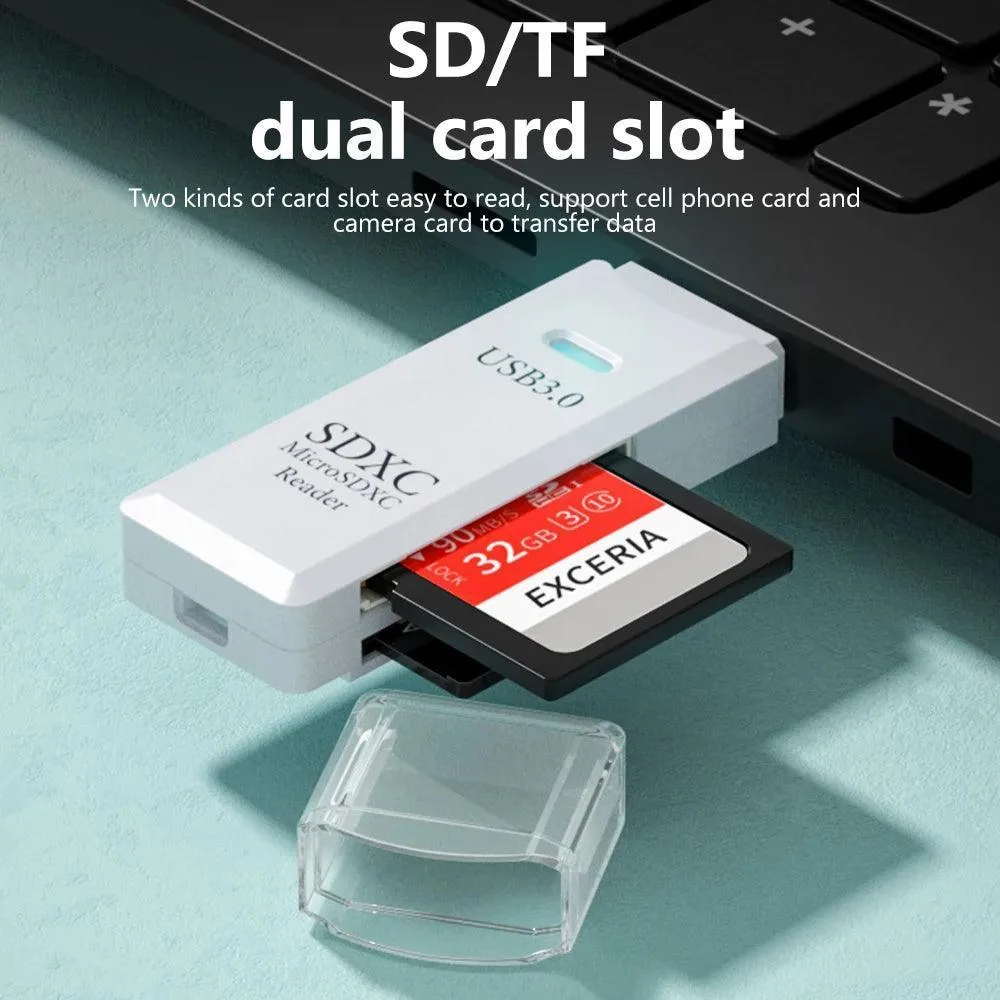 2 in 1 USB Card Reader: High Speed Multi-card Adapter for Laptop