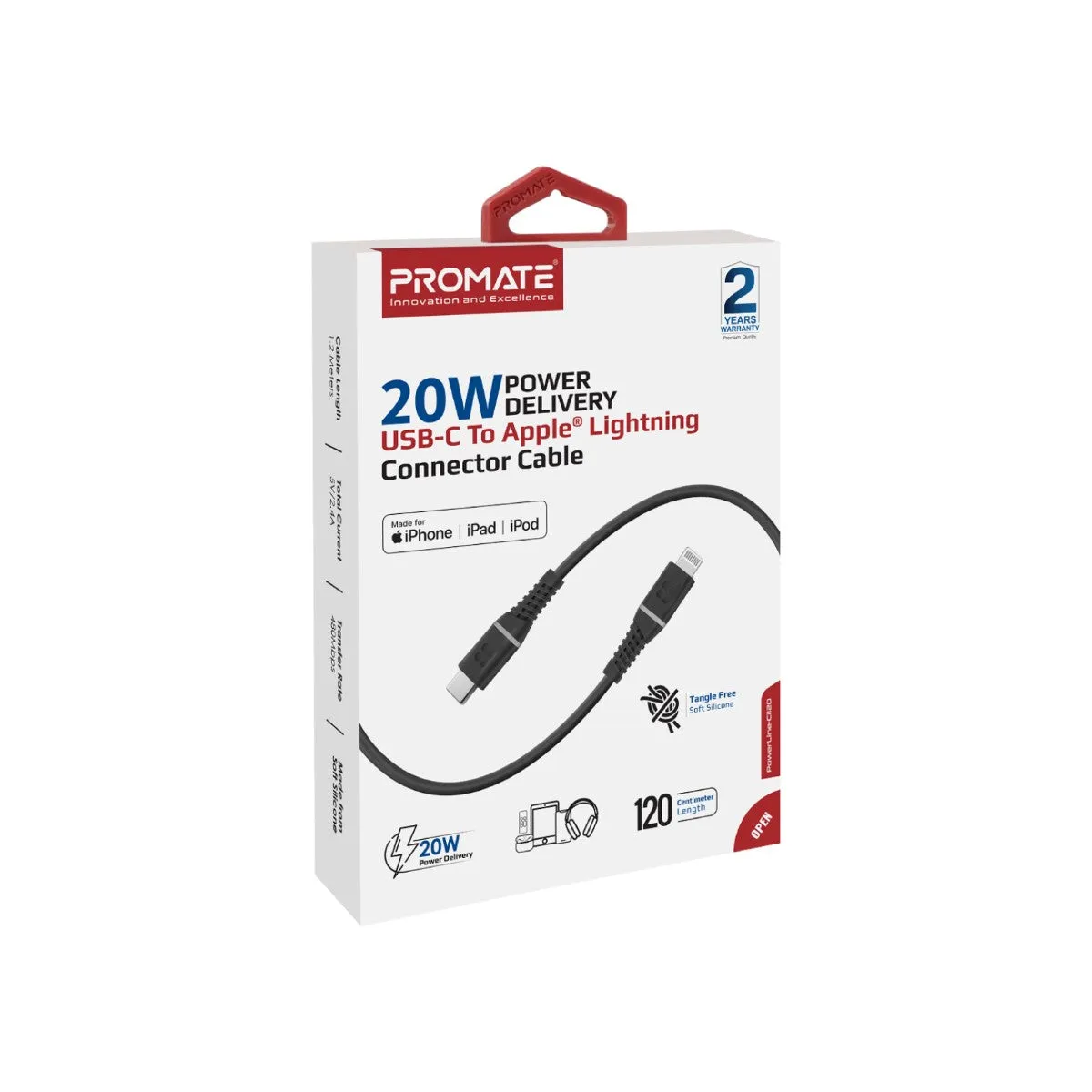 20W Power Delivery USB-C To Apple® Lightning Connector Cable