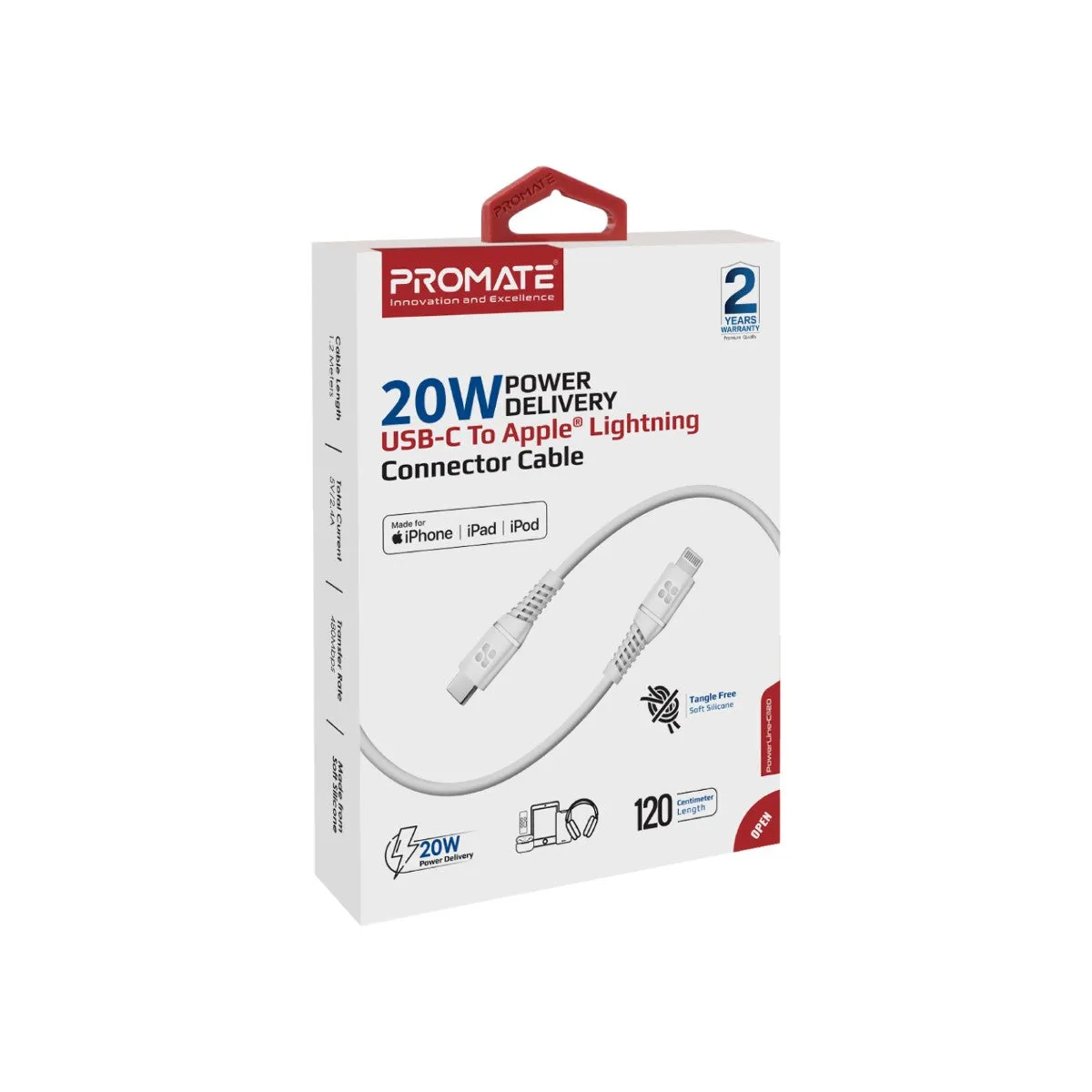 20W Power Delivery USB-C To Apple® Lightning Connector Cable