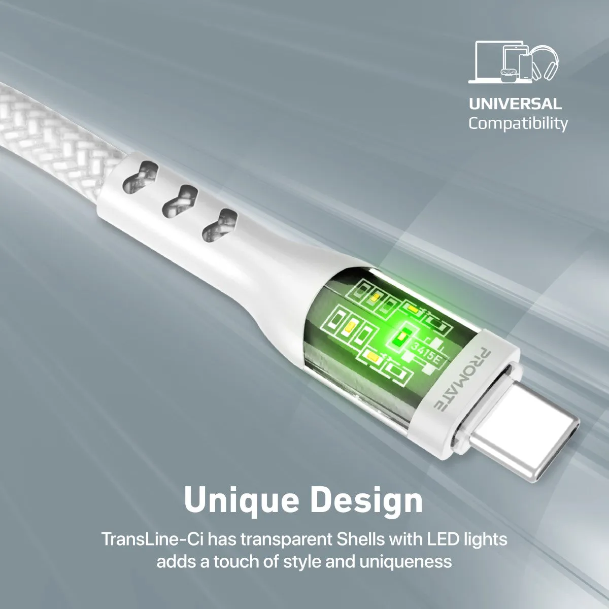 27W Power Delivery USB-C to Lightning Cable with Transparent Shells