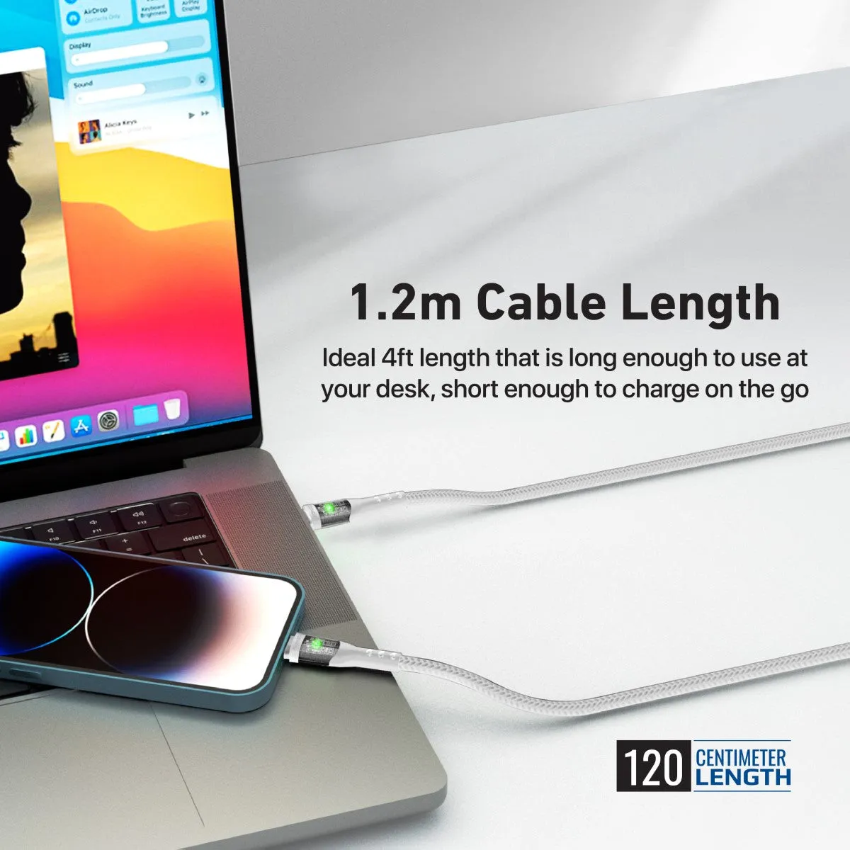 27W Power Delivery USB-C to Lightning Cable with Transparent Shells