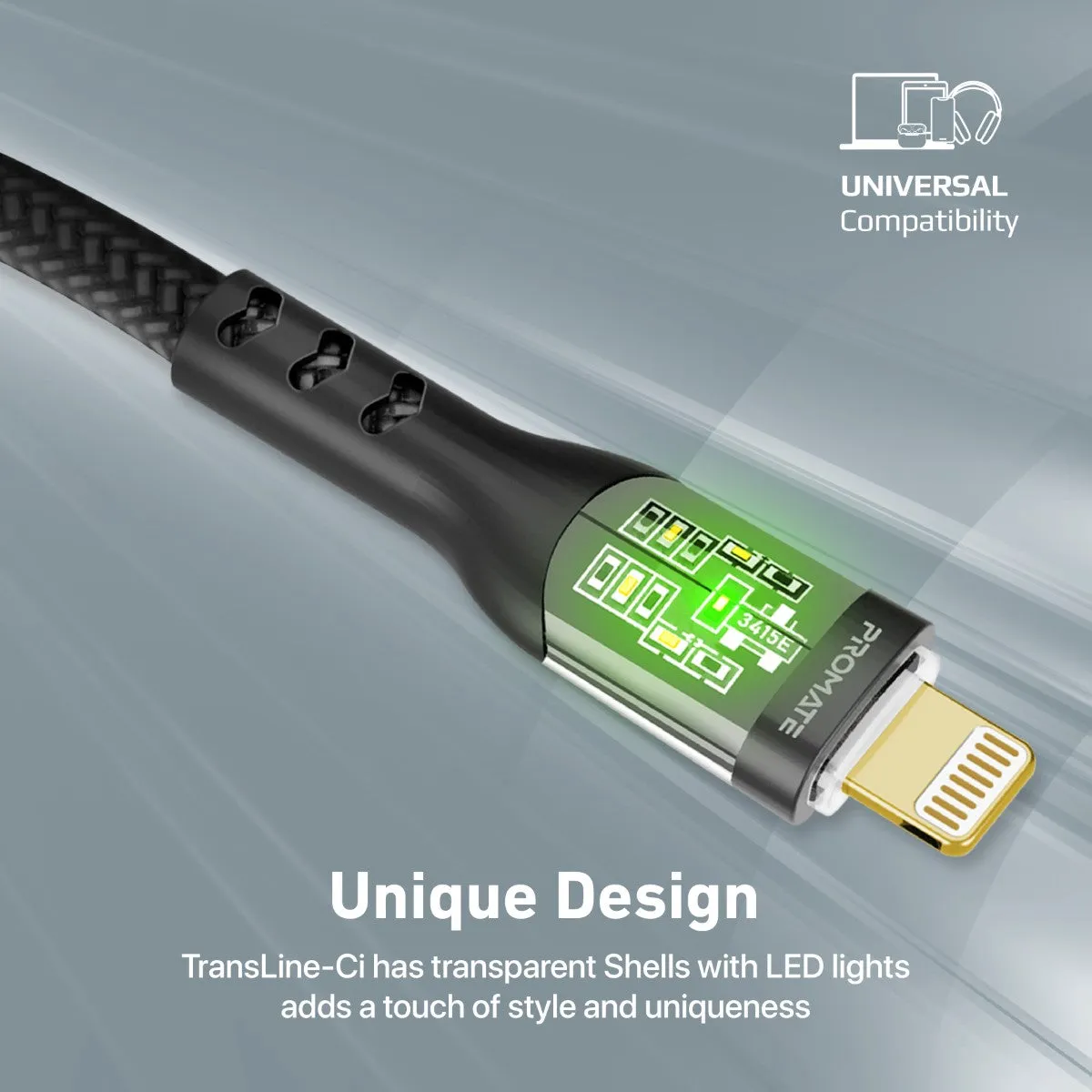 27W Power Delivery USB-C to Lightning Cable with Transparent Shells