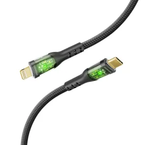 27W Power Delivery USB-C to Lightning Cable with Transparent Shells