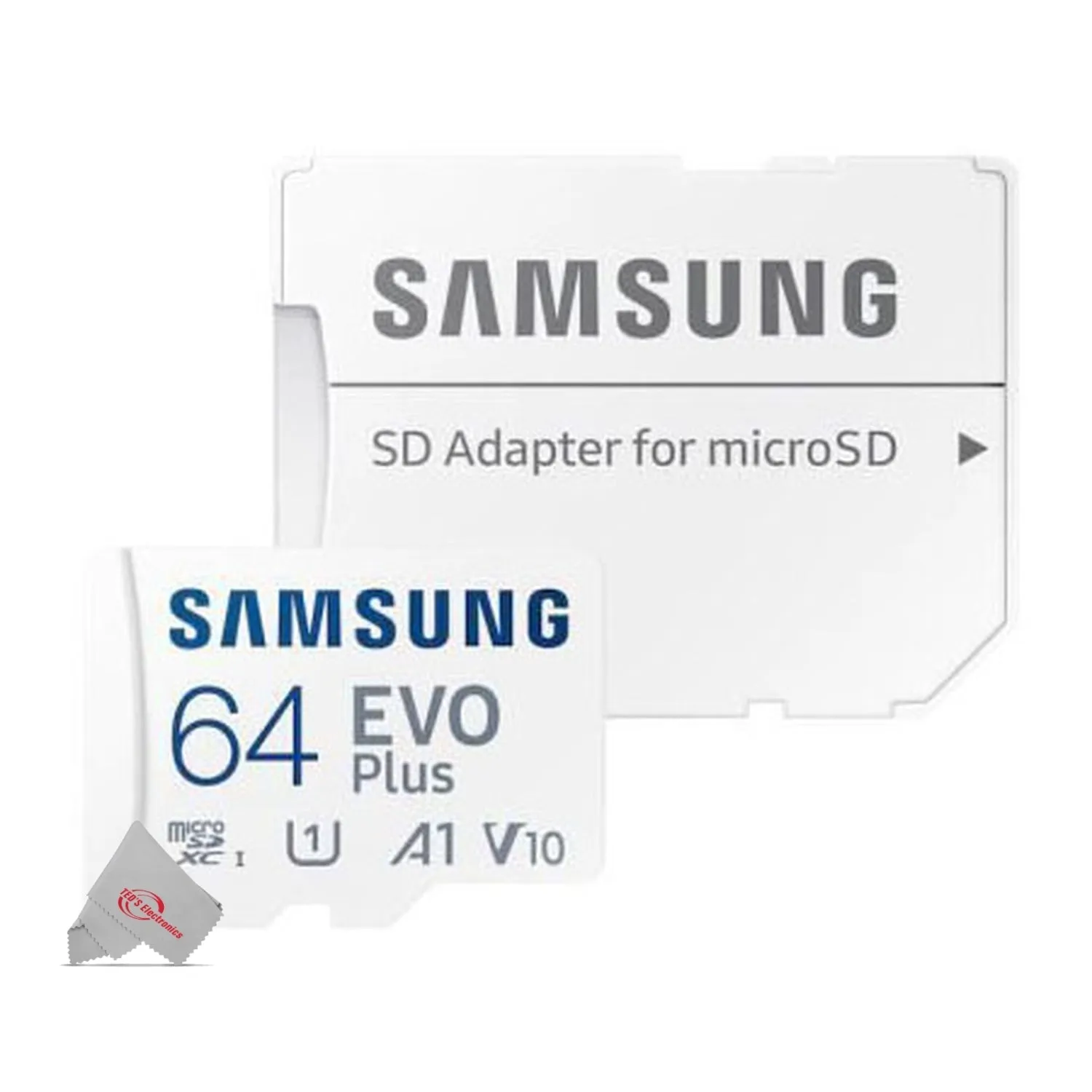 2x Samsung 64GB EVO Plus UHS-I microSDXC Memory Card with SD Adapter