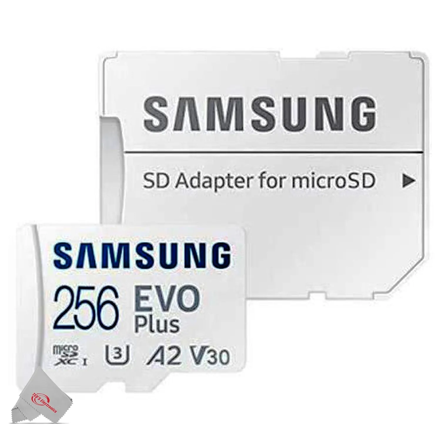 2x Samsung EVO Plus MicroSD 256GB, 130MBs Memory Card with Adapter