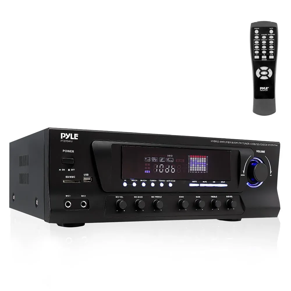 300 Watt Stero Receiver With Built-In Ipod Docking Station -Am-Fm Tuner, Usb Flash & Sd Card Readers & Subwoofer Control