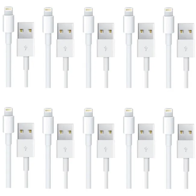 4XEM 10 Pack of 3FT 8-Pin Lightning To USB Cable For iPhone/iPod/iPad (White) - MFi Certified 4XLIGHTNING10PK