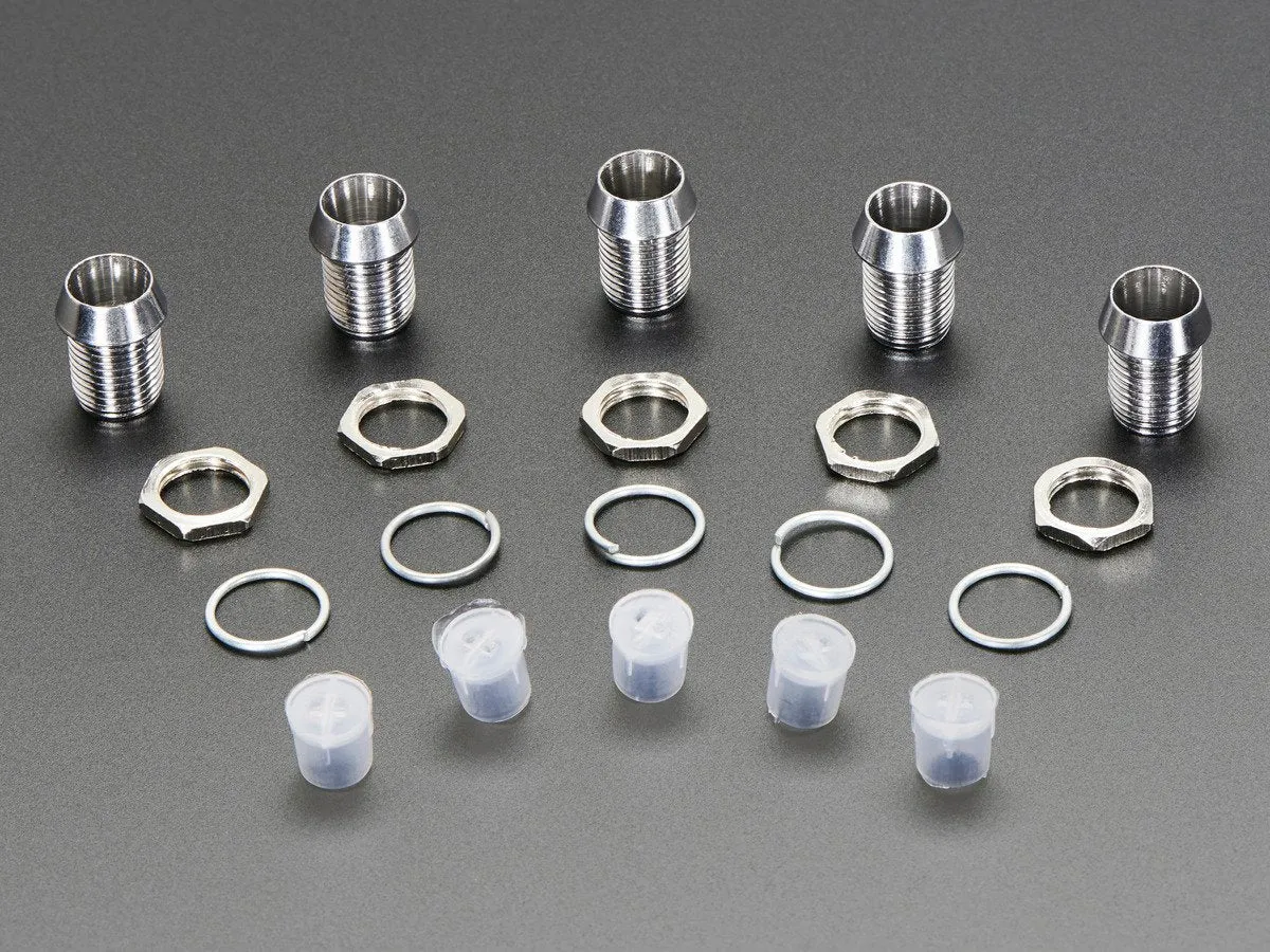 5mm Chromed Metal Narrow Bevel LED Holder - Pack of 5