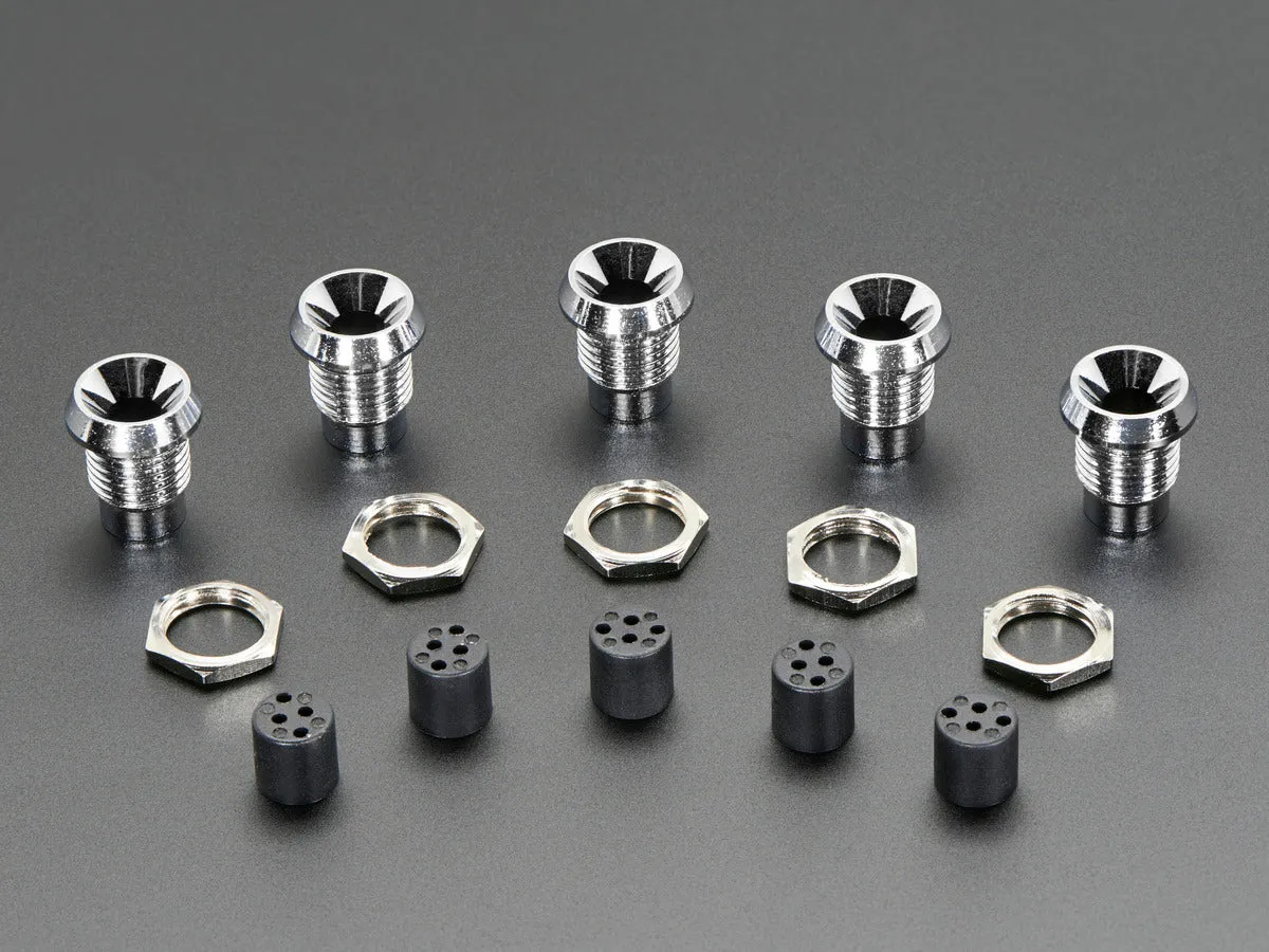 5mm Chromed Metal Wide Concave Bevel LED Holder - Pack of 5