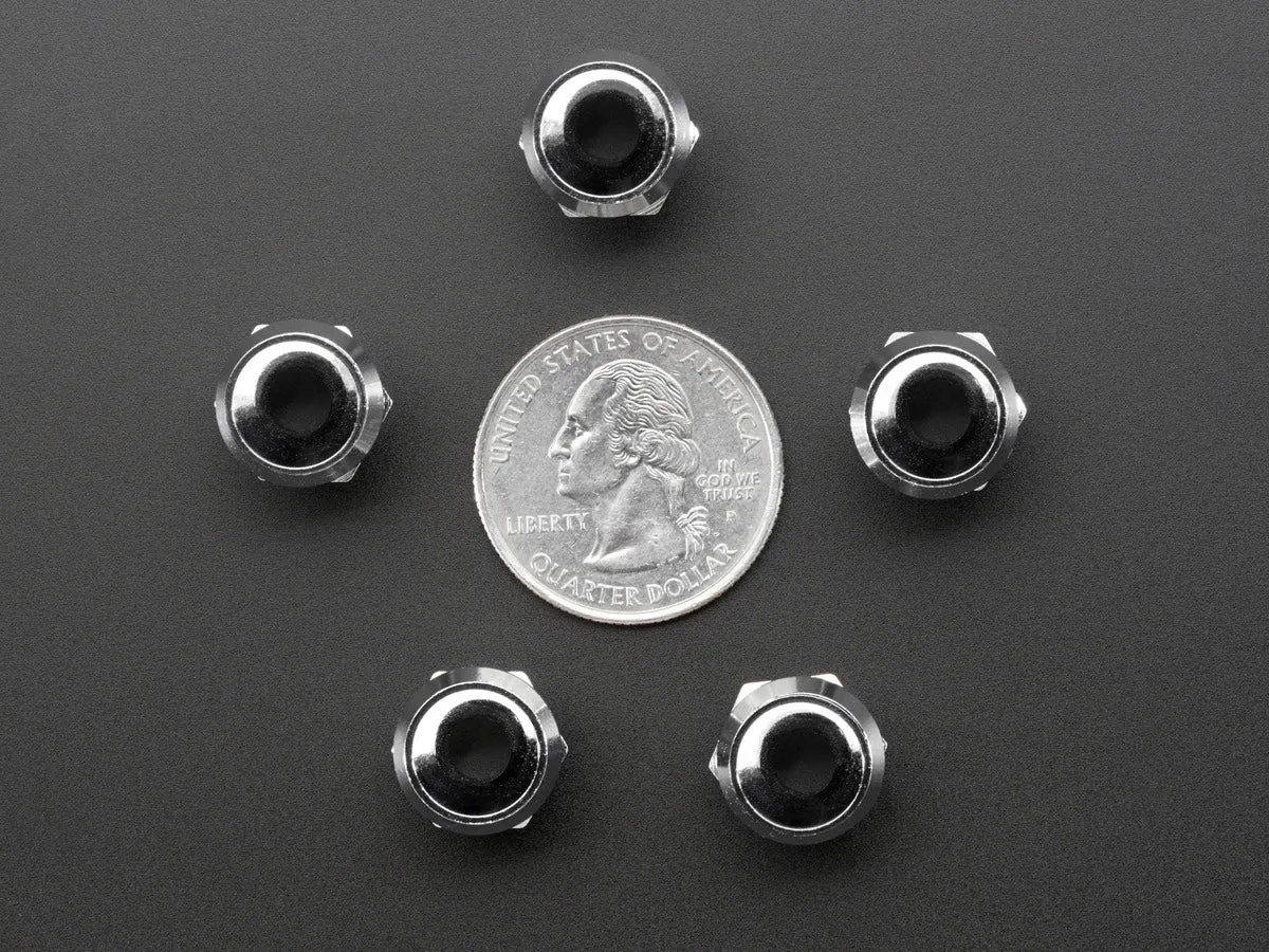 5mm Chromed Metal Wide Concave Bevel LED Holder - Pack of 5