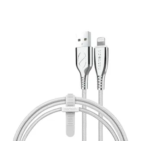 6-Ft. Titanium USB to MFi Lightning(R) Braided Cable (White)