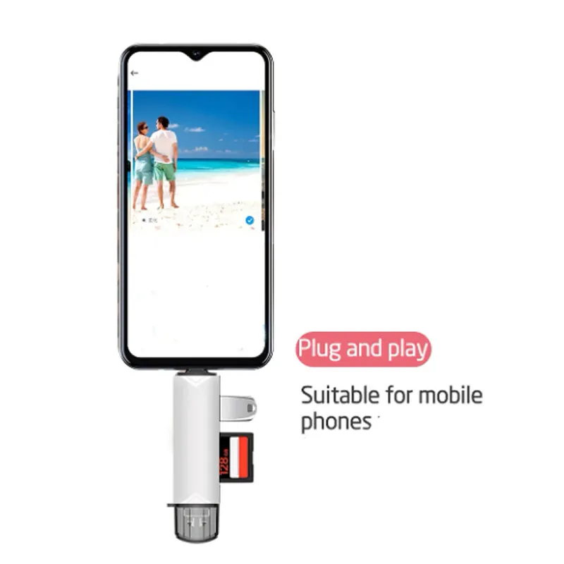 6 In 1 Multifunctional Usb C / Usb A Card Reader Usb-C-M