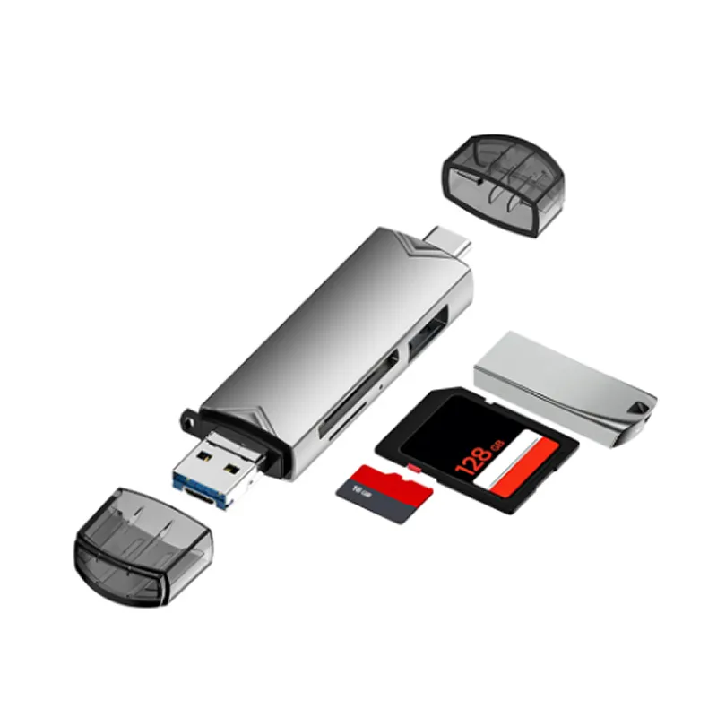 6 In 1 Multifunctional Usb C / Usb A Card Reader Usb-C-M