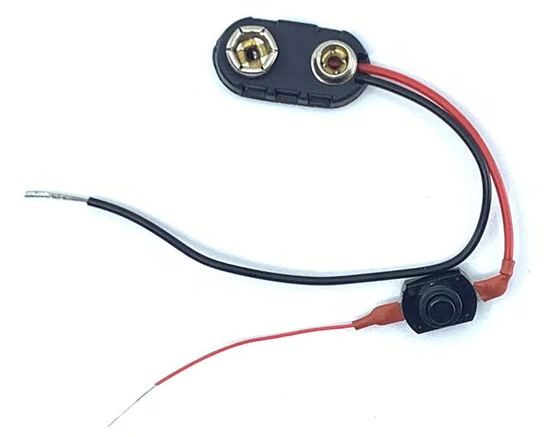 9 Volt Battery Snap & Micro Push Button Switch For LEDs