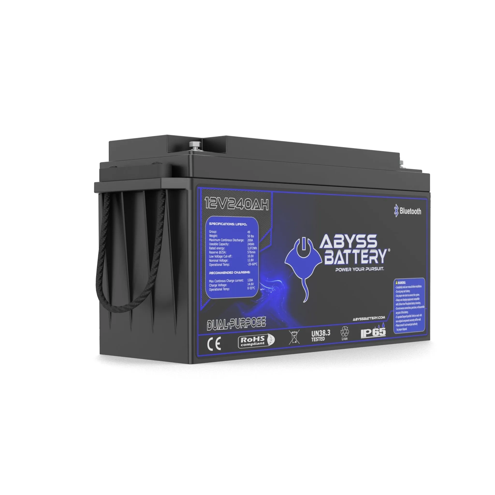 Abyss Battery® 12V 240Ah Dual-Purpose Marine Lithium Battery
