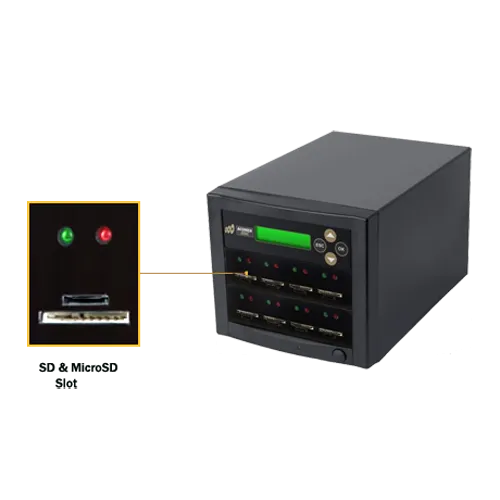Acumen Disc 1 to 7 SD Duplicator - Multiple Secure Digital & MicroSD Micro Flash Drive SDHC SDXC Memory Card Reader & Copier (Up to 35mbps) - AD07-SDC