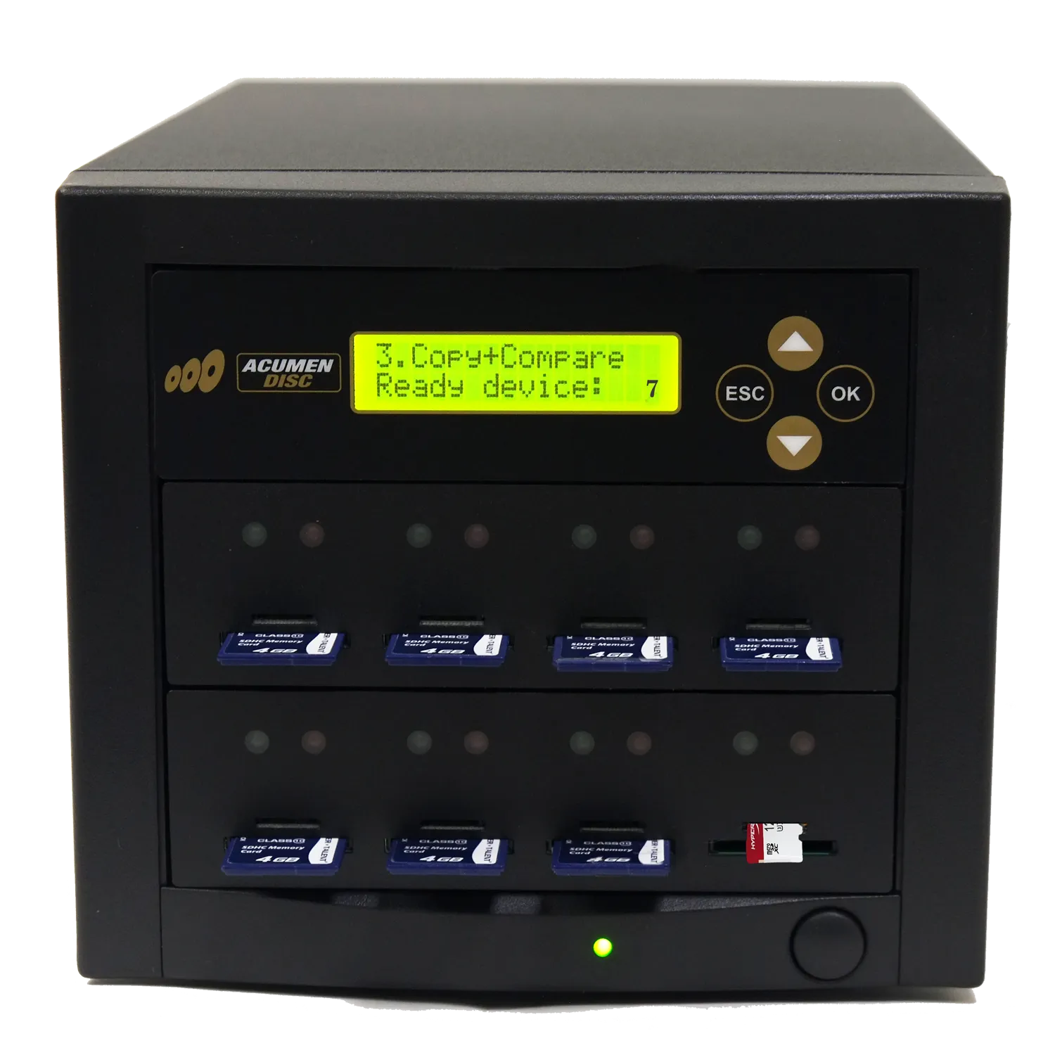 Acumen Disc 1 to 7 SD Duplicator - Multiple Secure Digital & MicroSD Micro Flash Drive SDHC SDXC Memory Card Reader & Copier (Up to 35mbps) - AD07-SDC