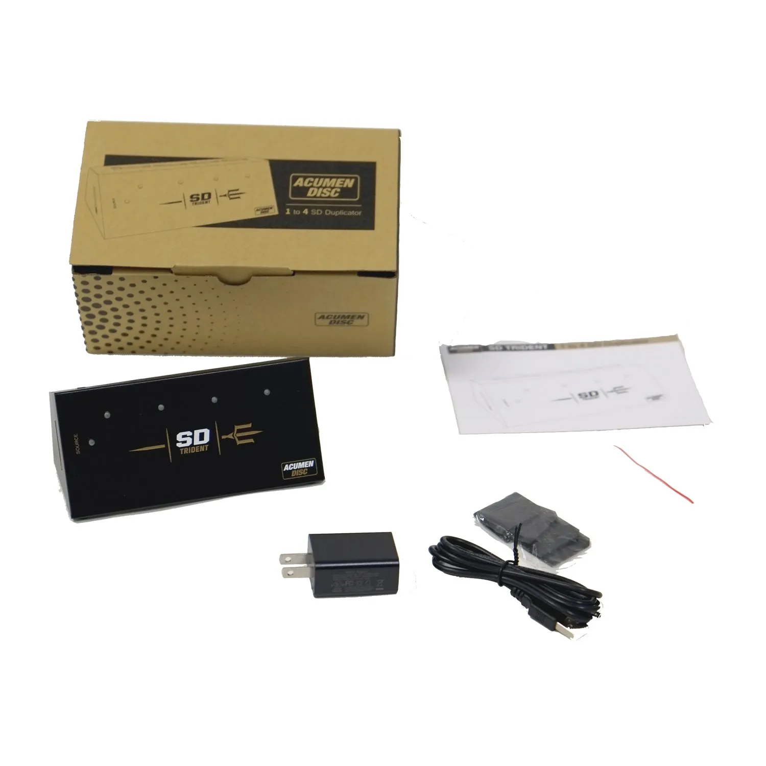 Acumen Disc SD Trident - 1 to 4 Secure Digital / TF / MicroSD Compact AutoStart Duplicator (DM-ACM-5SD04B)