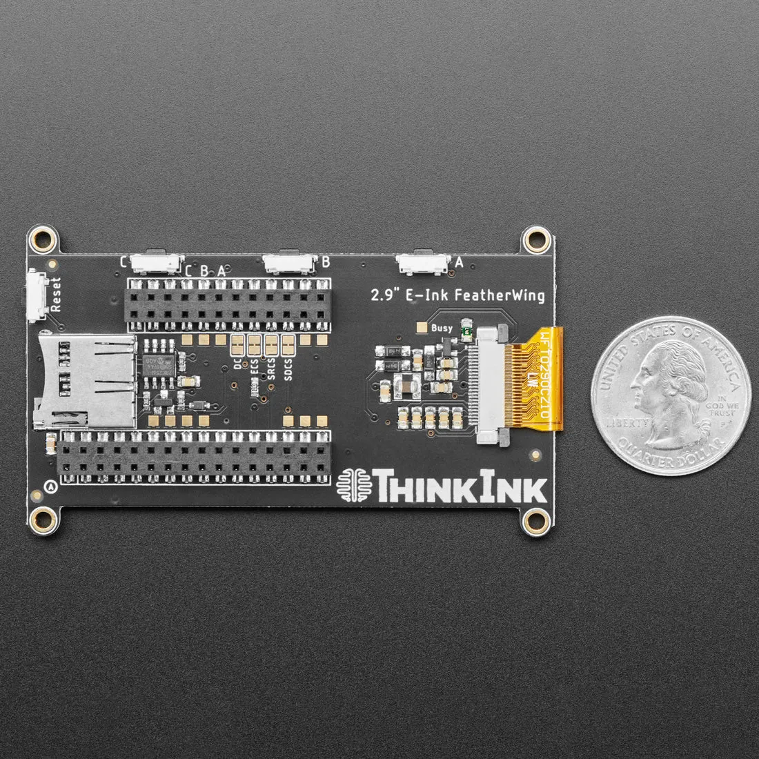 Adafruit 2.9" Grayscale eInk / ePaper Display FeatherWing - 4 Level Grayscale
