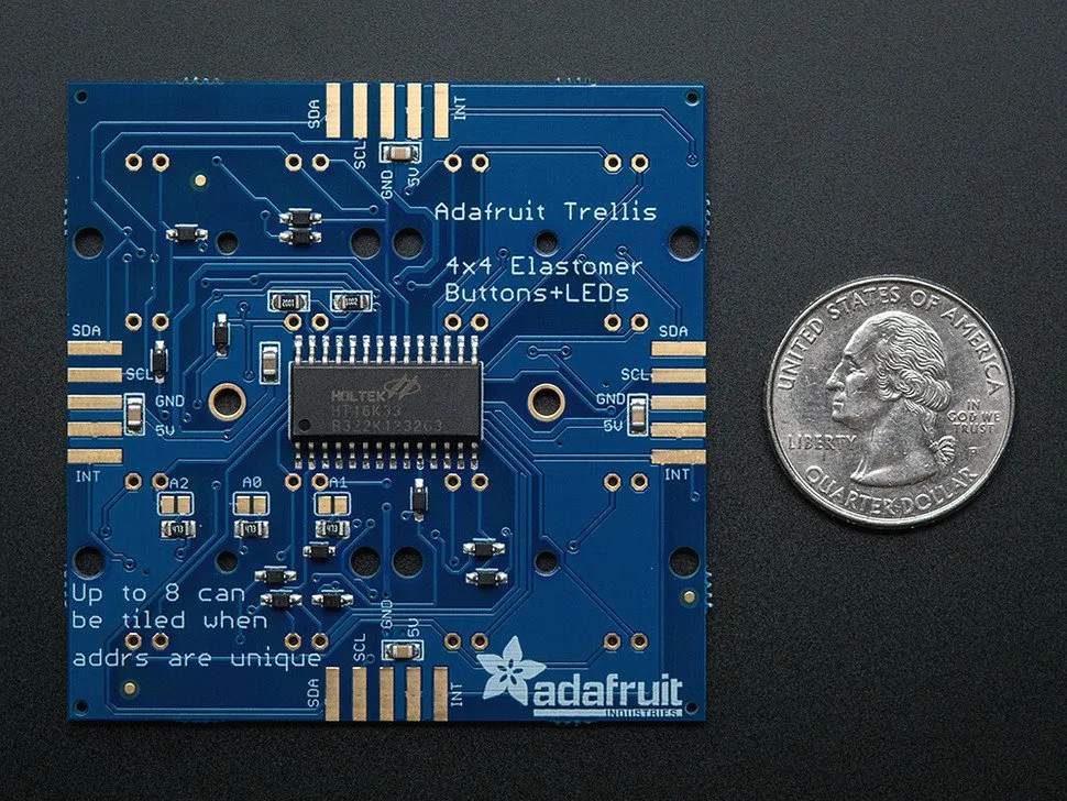 Adafruit Trellis Monochrome Driver PCB for 4x4 Keypad & 3mm LEDs