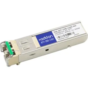 AddOn Cisco Meraki MA-SFP-1GB-LX40 Compatible TAA Compliant 1000Base-EX SFP Transceiver (SMF, 1310nm, 40km, LC, DOM) MA-SFP-1GB-LX40-AO