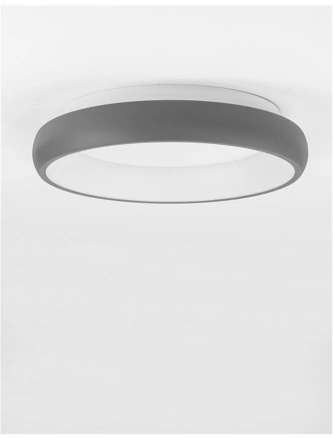 ALB Sandy Grey Aluminium & Acrylic Dimmable Inner Light Ring Flush Small - ID 10388