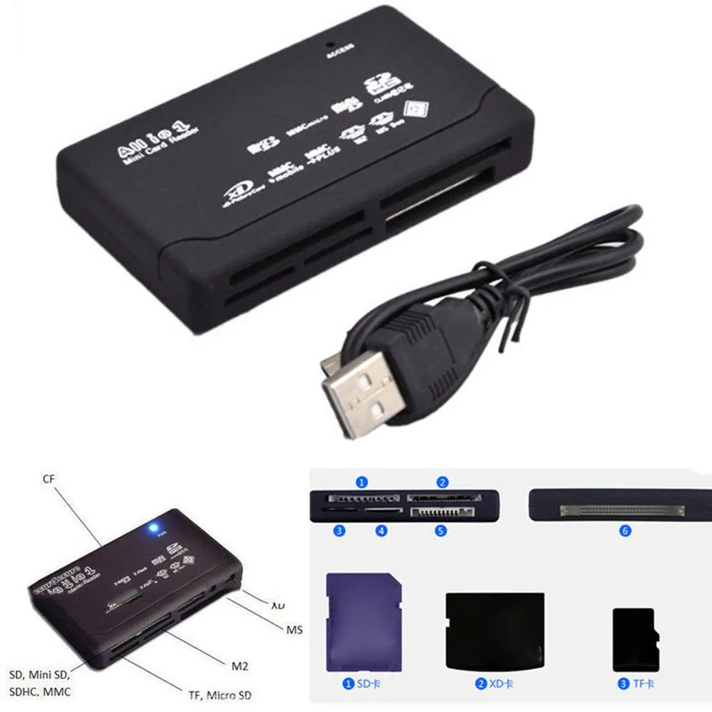 All In One Card Reader USB 2.0 SD Card Reader Adapter