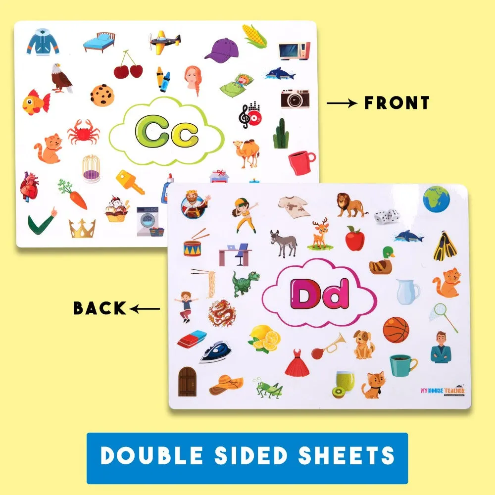 Alphabet Sounds A to Z 26 Reusable  I-spy Mats set - great for Reading, Phonics and Beginning Sounds Recognition