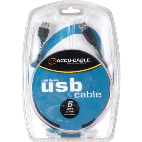 American DJ USBAMAF6 Accu-Cable USB 2.0 Type A Male to Female Extension Cable - 6'
