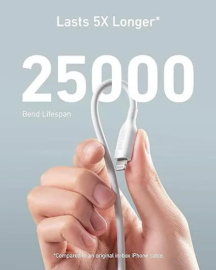 Anker Powerline 3' USB-A To Lightning Connector - White
