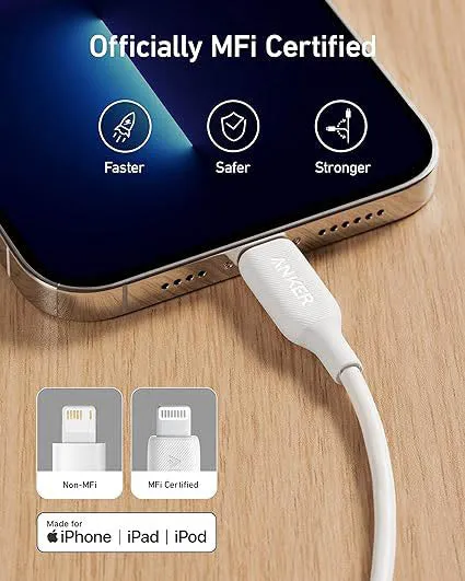 Anker Powerline 3' USB-A To Lightning Connector - White