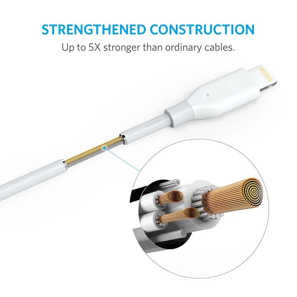 Anker Powerline  USB-A to Lightning Cable Cable (1ft) White