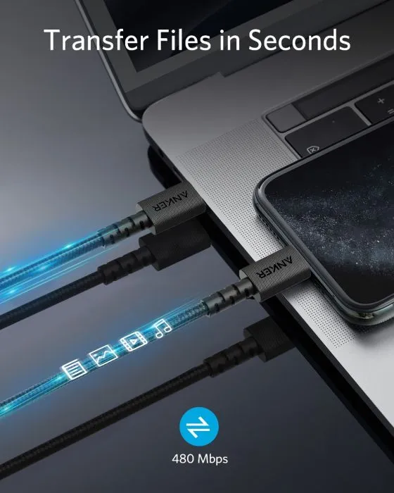 Anker USB Cable - PowerLine Select  USB-C Cable With Lightning Connector 3ft/0.9m