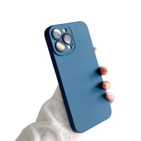 Anymob iPhone Blue Silicon Phone Cases Lens Protector Film Soft Shockproof Cover