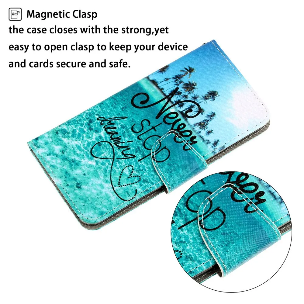 Anymob iPhone Cool Kitty Cartoon Flip Phone Cases Magnetic Leather Wallet Back Cover