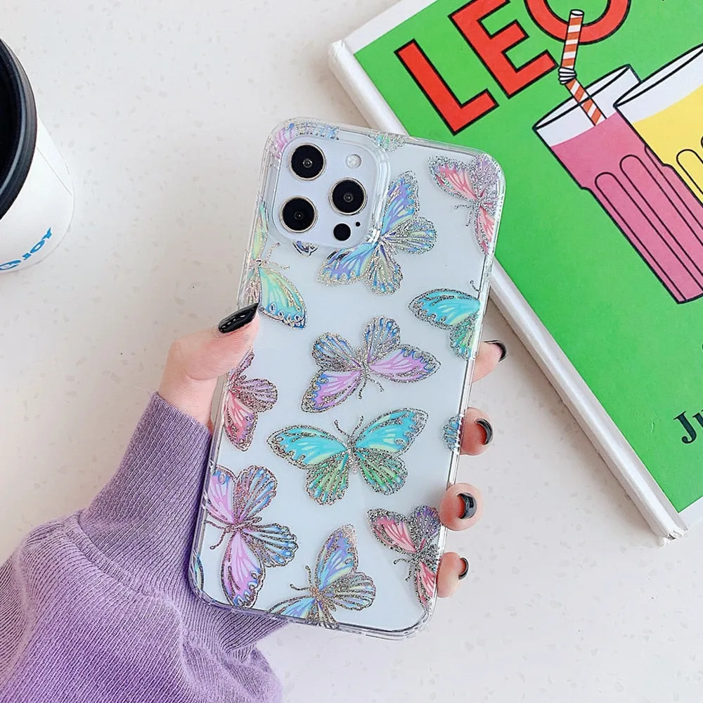 Anymob iPhone Daisy Phone Case Transparent Shockproof Protective Cases Cover