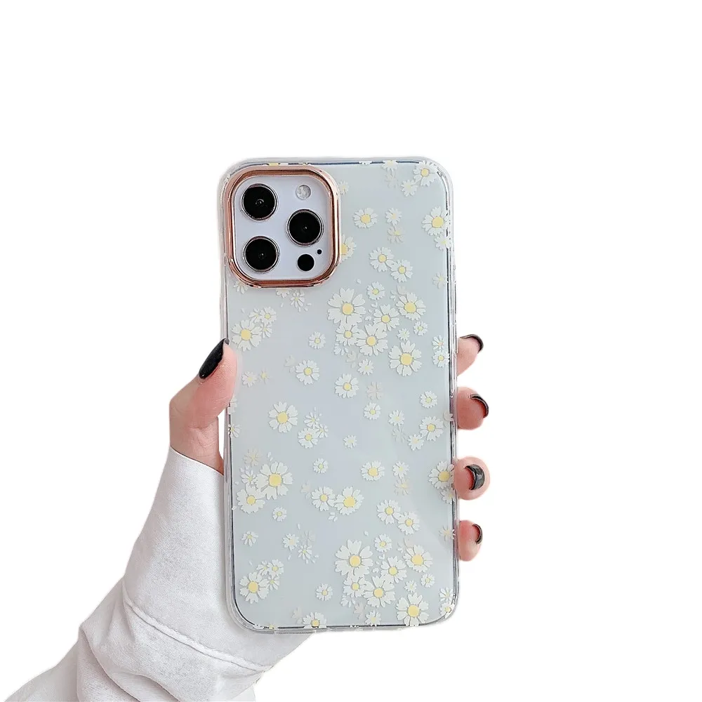 Anymob iPhone Daisy Phone Case Transparent Shockproof Protective Cases Cover