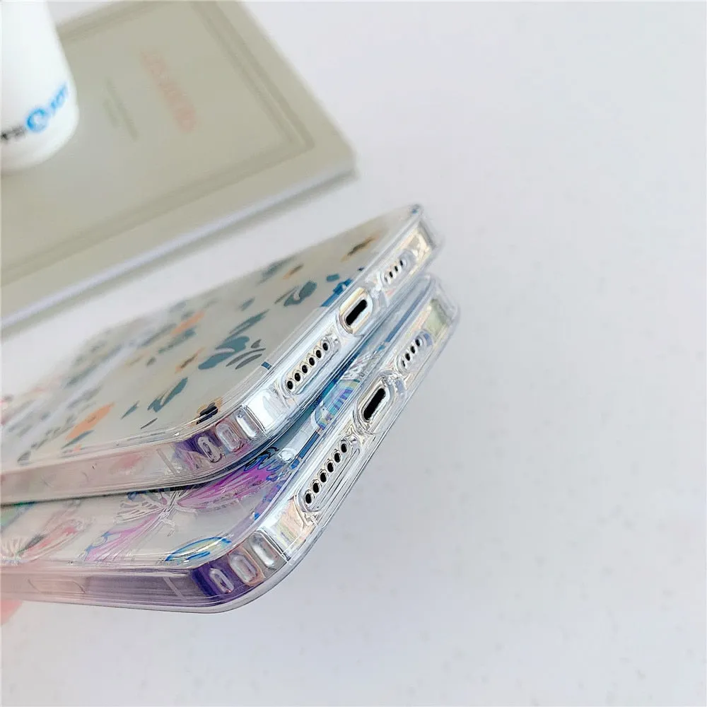 Anymob iPhone Daisy Phone Case Transparent Shockproof Protective Cases Cover