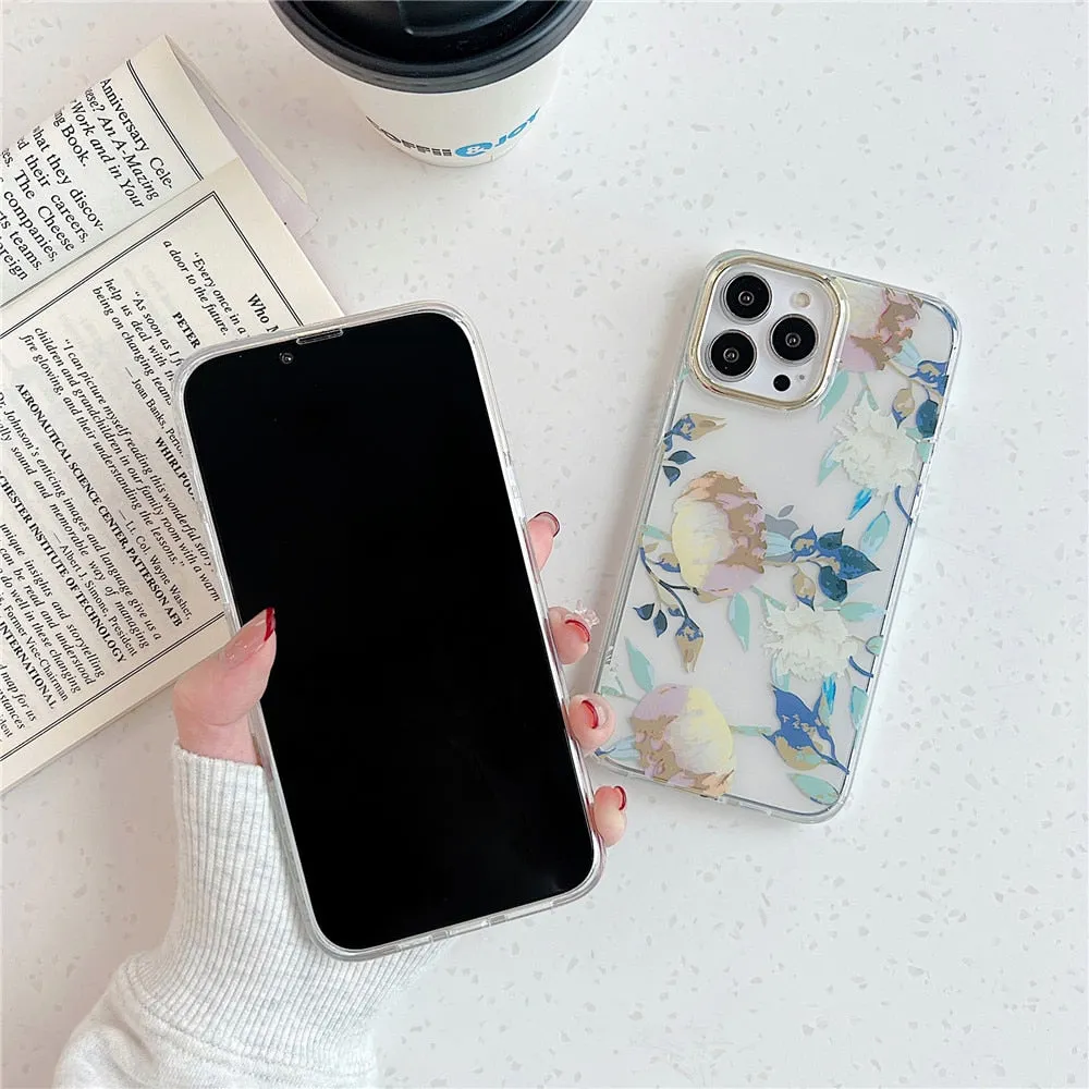 Anymob iPhone Daisy Yellow Case Vintage Flowers Phone Cases Soft Shockproof Back Cover