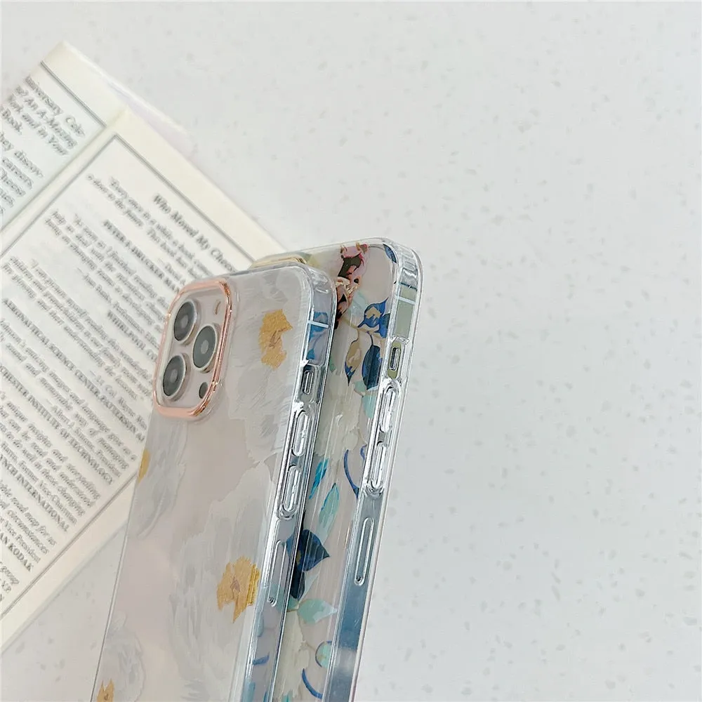 Anymob iPhone Daisy Yellow Case Vintage Flowers Phone Cases Soft Shockproof Back Cover