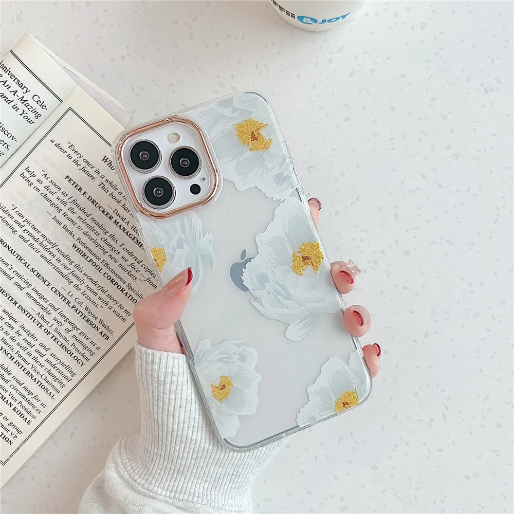 Anymob iPhone Daisy Yellow Case Vintage Flowers Phone Cases Soft Shockproof Back Cover