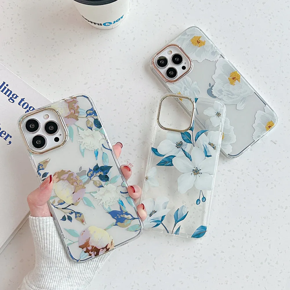 Anymob iPhone Daisy Yellow Case Vintage Flowers Phone Cases Soft Shockproof Back Cover