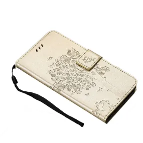 Anymob iPhone Flip Leather Cases Cat Embossing Wallet Phone Cover