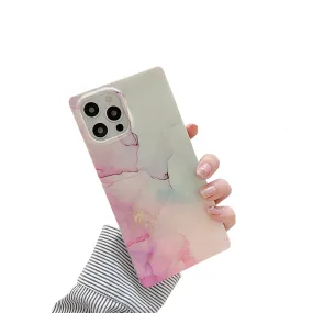 Anymob iPhone Gradient Marble Silicone Pattern Phone Cases With Square Cover