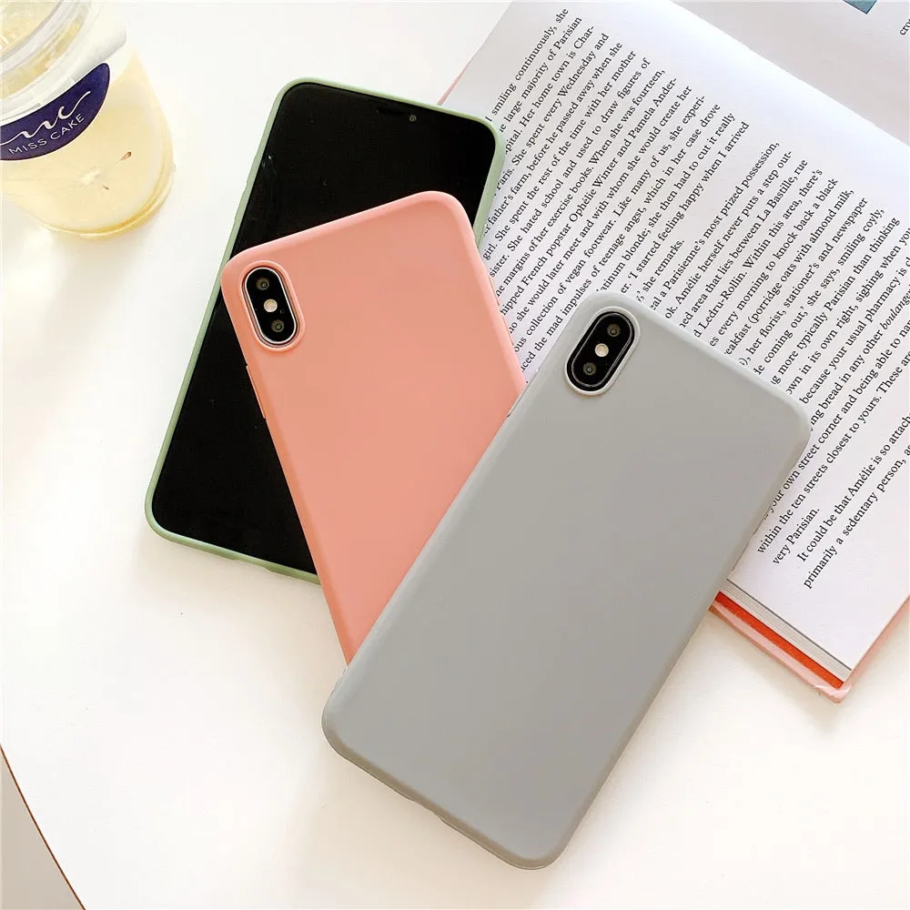 Anymob iPhone Gray Candy Color Silicone Phone Case Soft TPU Back Cases Cover