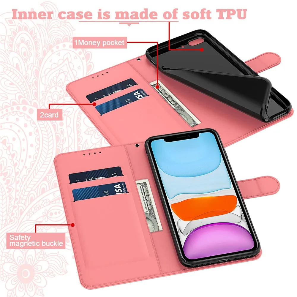 Anymob iPhone Green Flip Leather Phone Cases Peacock Pattern Wallet Cover